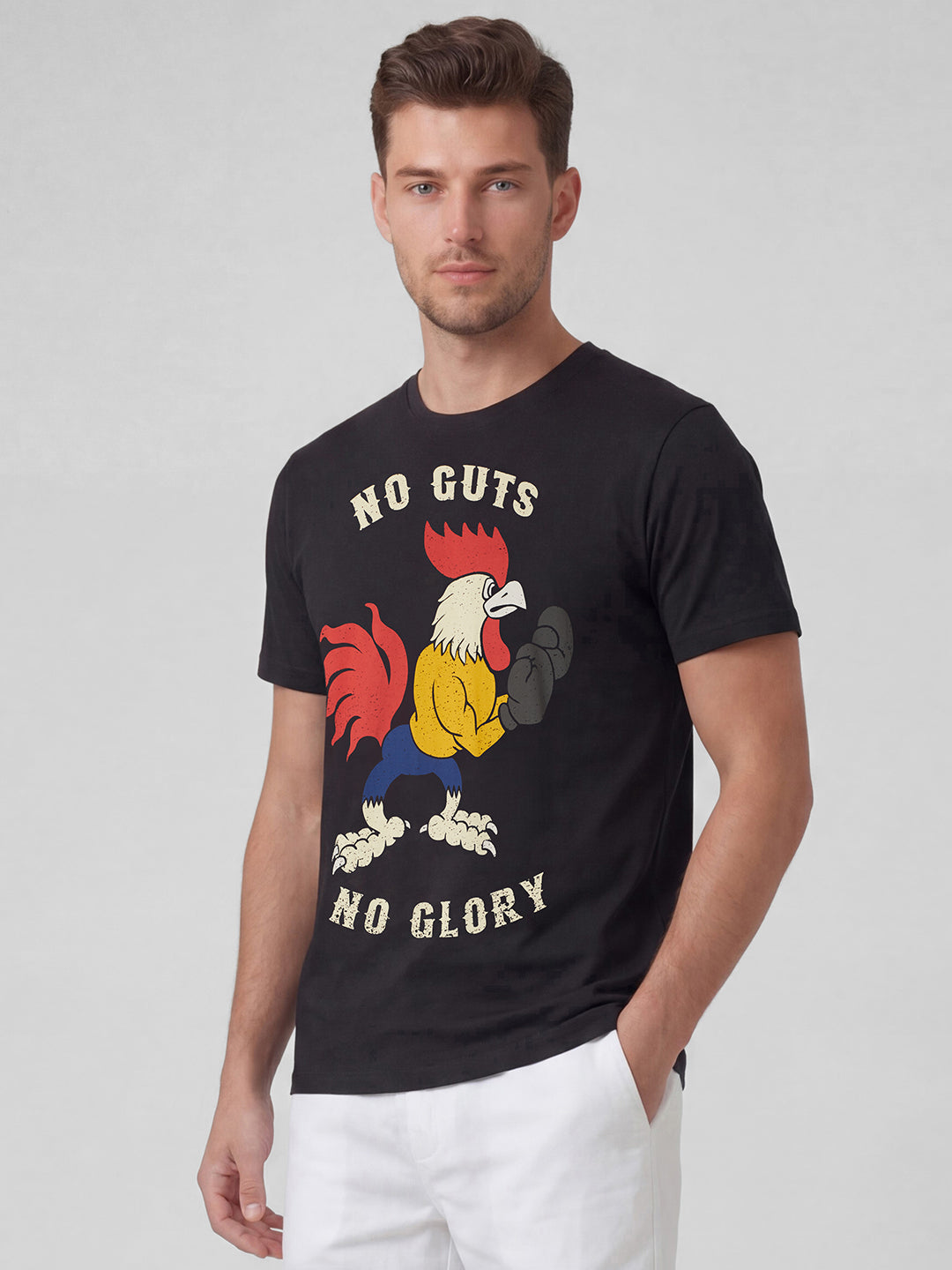 Men's Black 100% Organic Cotton Regular Fit Tshirt