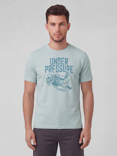 Men’s Organic Cotton Regular Fit Round Neck Graphic T-Shirt Grey