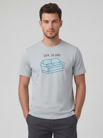 Men's Grey 100% Organic Cotton Regular Fit Tshirt