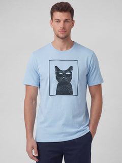 Men’s Organic Cotton Regular Fit Round Neck T-Shirt Blue