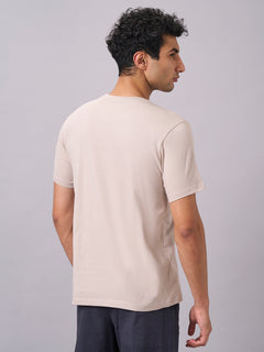 Men’s Organic Cotton Regular Fit Round Neck T-Shirt Sand
