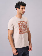 Men's Sand 100% Organic Cotton Regular Fit Tshirt