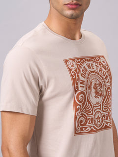 Men’s Organic Cotton Regular Fit Round Neck T-Shirt Sand