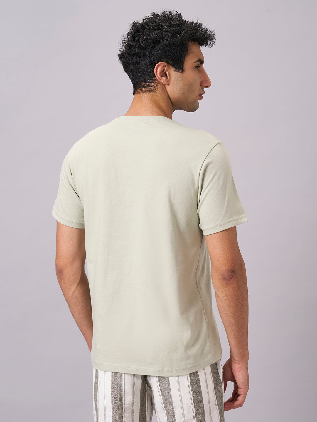 Men's Green 100% Organic Cotton Regular Fit Tshirt