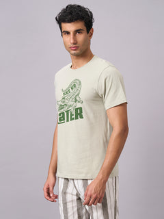 Men’s Organic Cotton Regular Fit Graphic T-Shirt Green