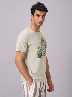 Men’s Organic Cotton Regular Fit Graphic T-Shirt Green