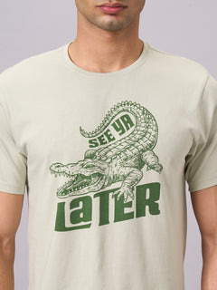 Men’s Organic Cotton Regular Fit Graphic T-Shirt Green