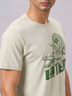 Men’s Organic Cotton Regular Fit Graphic T-Shirt Green