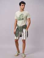 Men's 100% Organic Cotton Round Neck Regular Fit Graphic Tshirt Green