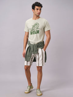 Men’s Organic Cotton Regular Fit Graphic T-Shirt Green