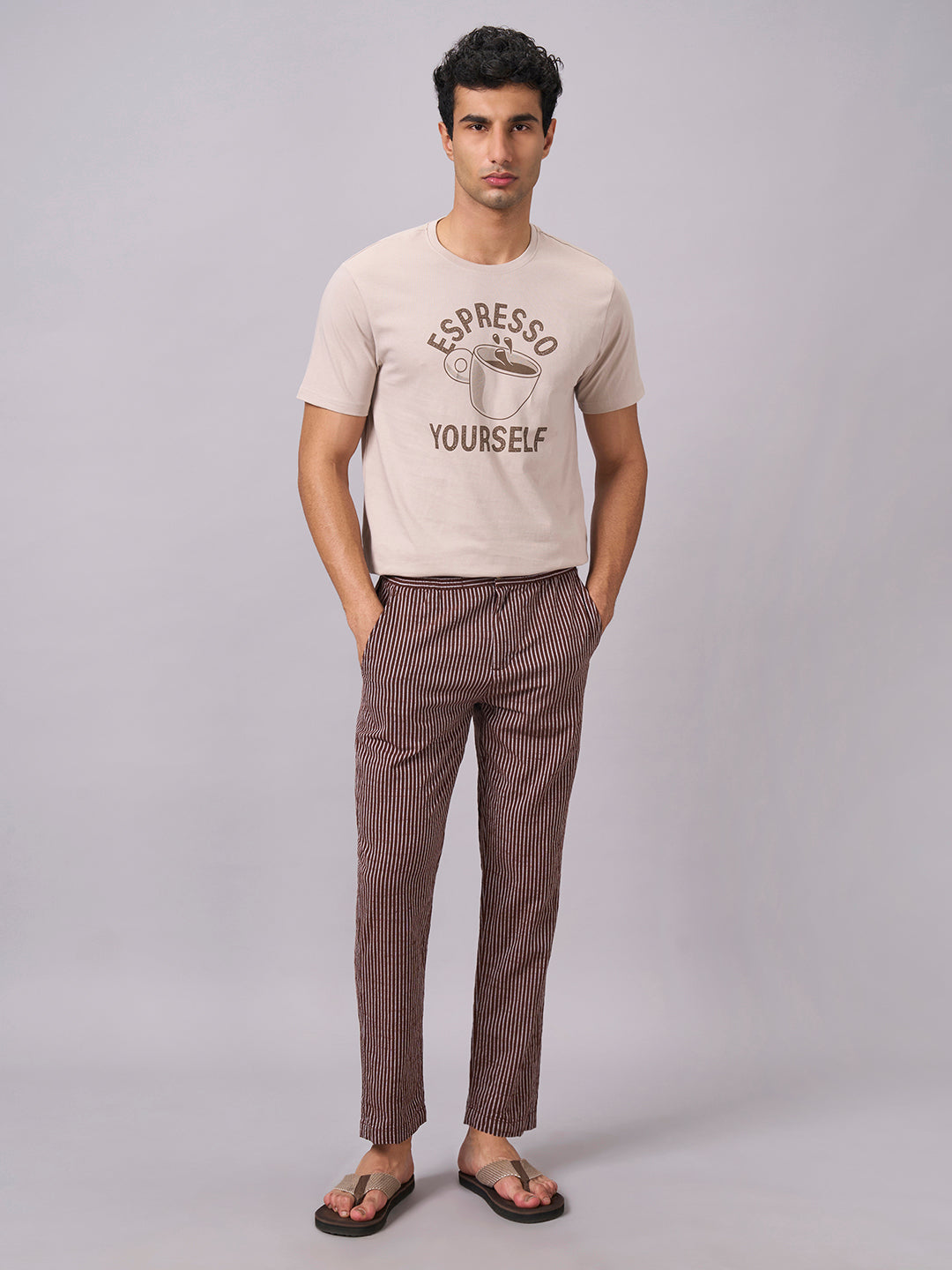 Men's Sand 100% Organic Cotton Regular Fit Tshirt
