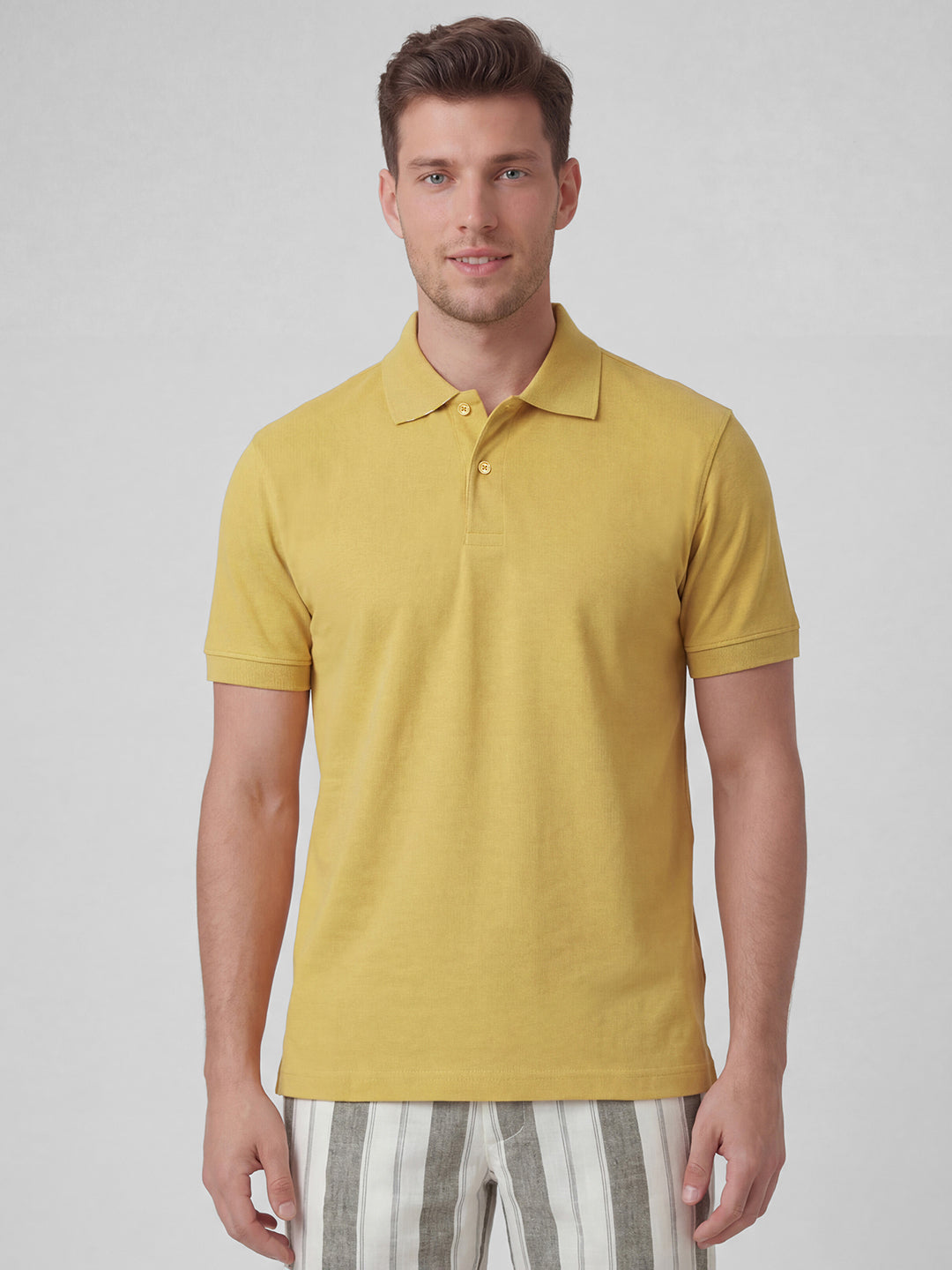 Men's Mustard 100% Organic Cotton Regular Fit Tshirt