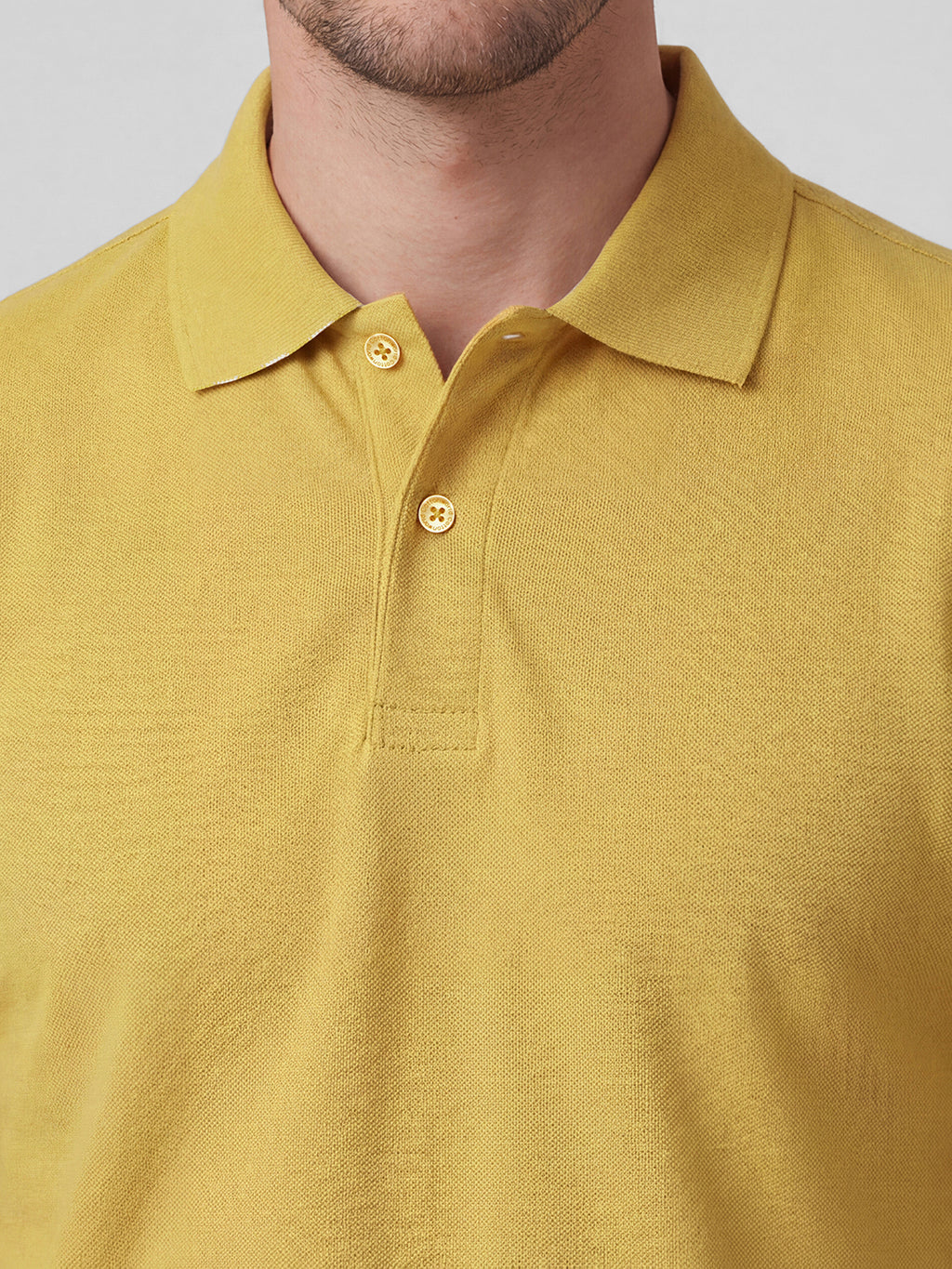 Men's Mustard 100% Organic Cotton Regular Fit Tshirt