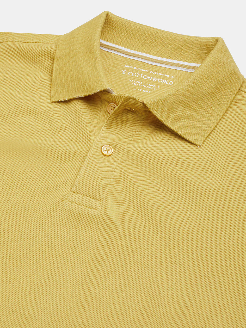 Men's Mustard 100% Organic Cotton Regular Fit Tshirt