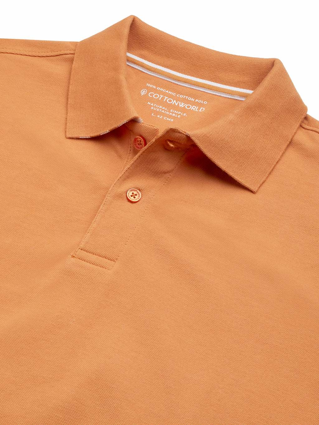 Men's Orange 100% Organic Cotton Regular Fit Tshirt
