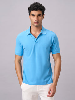Men’s Organic Cotton Regular Fit Polo T-Shirt Blue