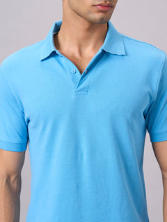 Men’s Organic Cotton Regular Fit Polo T-Shirt Blue