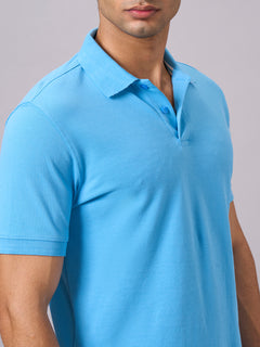 Men’s Organic Cotton Regular Fit Polo T-Shirt Blue