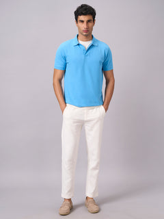 Men’s Organic Cotton Regular Fit Polo T-Shirt Blue