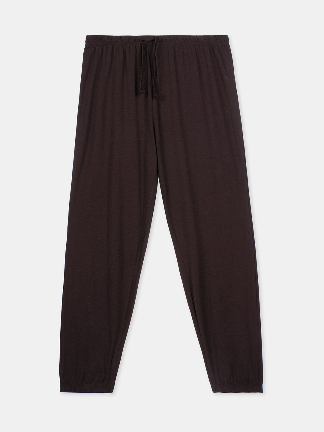 Women's Brown Cotton Bamboo Elastane Regular Fit Knit Pant