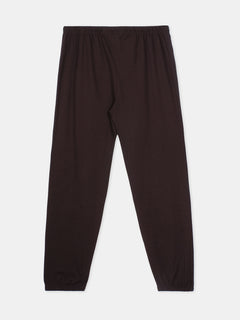 Women's Brown Cotton Bamboo Elastane Regular Fit Knit Pant
