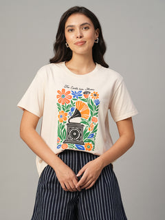 Women's Natural 100% Organic Cotton Regular Fit Tshirt