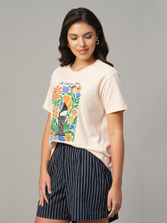 Women's Natural 100% Organic Cotton Regular Fit Tshirt