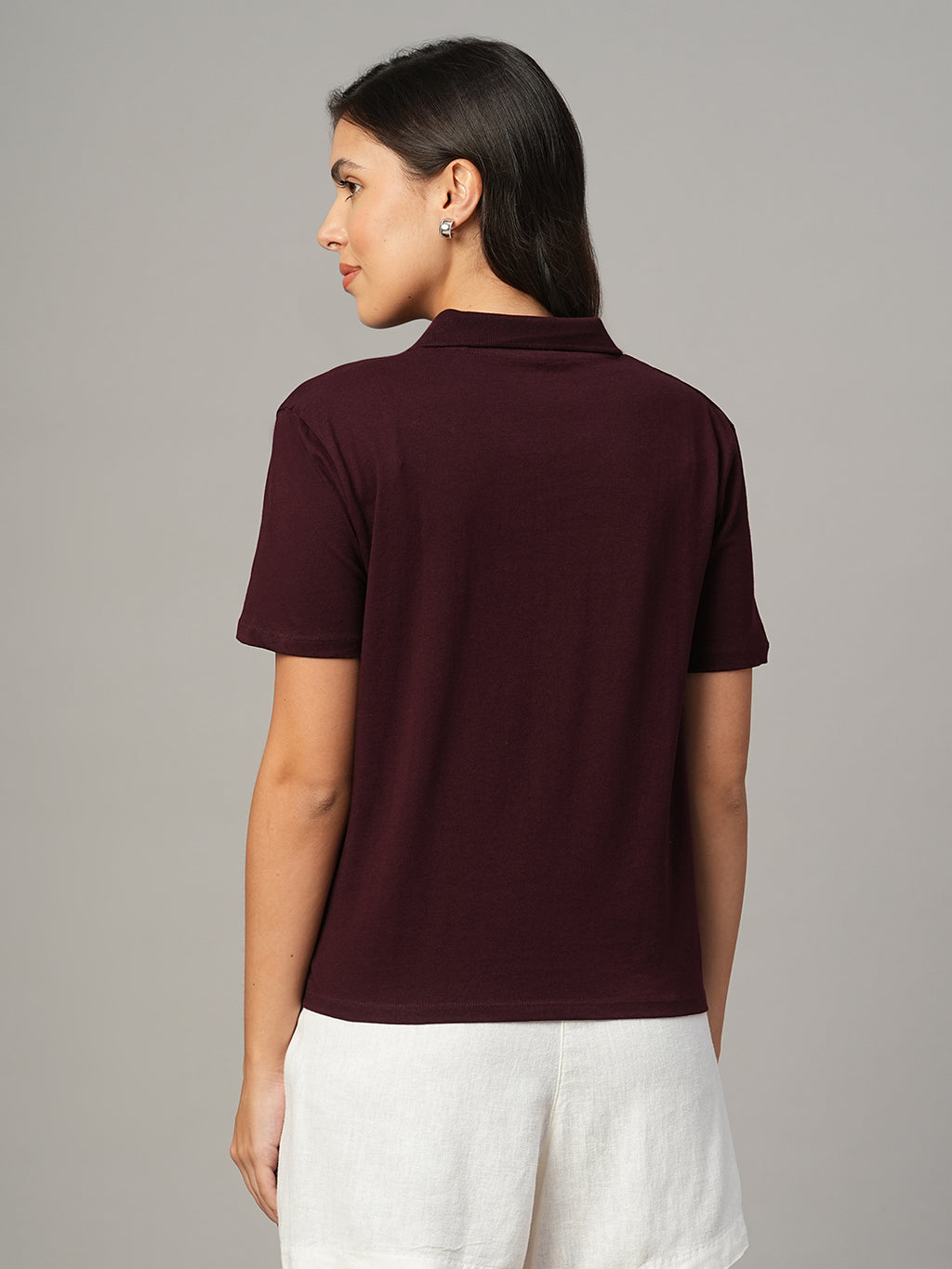 Women's Wine 100% Organic Cotton Regular Fit Tshirt