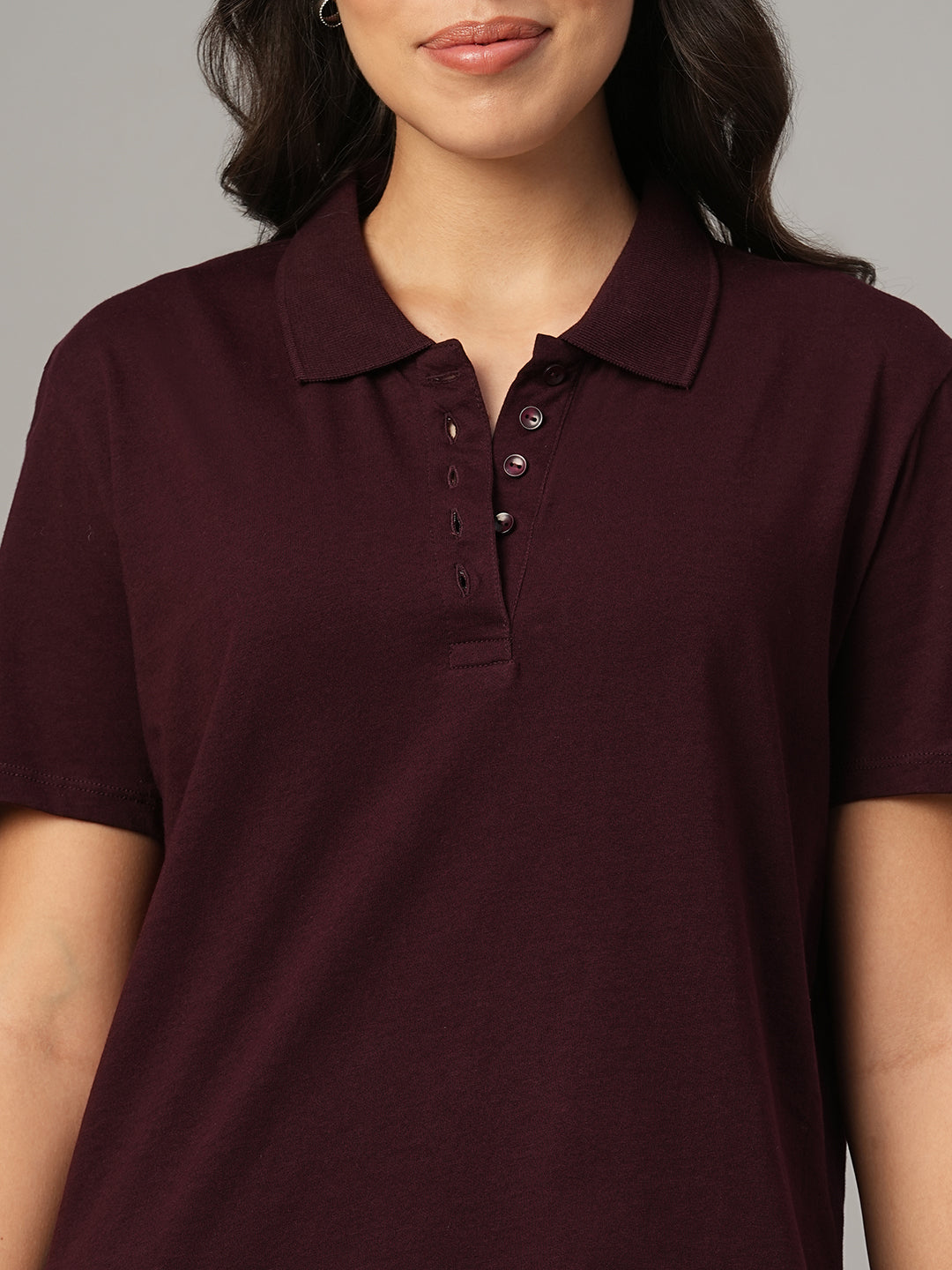 Women's Wine 100% Organic Cotton Regular Fit Tshirt