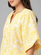 Women's Yellow 100% Cotton Regular Fit Blouse
