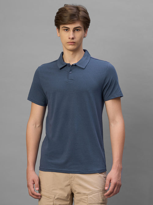 Men's Lavender Cotton Bamboo Elastane Regular Fit Tshirt