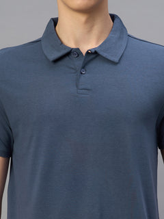 Men's Lavender Cotton Bamboo Elastane Regular Fit Tshirt