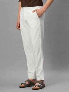 Men's Offwhite 100% Cotton Regular Fit Pant