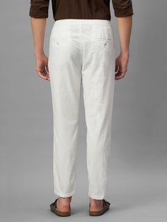 Men's Offwhite 100% Cotton Regular Fit Pant