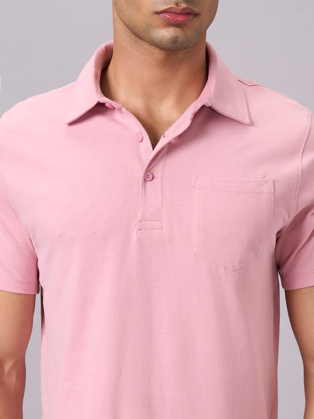 Men's Light Pink 100% Organic Cotton Regular Fit Tshirt