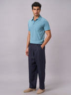 Men's Blue 100% Organic Cotton Regular Fit Tshirt