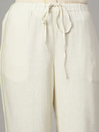 Women's Natural Linen Viscose Regular Fit Pant