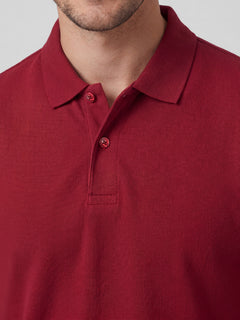 Men’s Organic Cotton Regular Fit Half Sleeve T-Shirt Red
