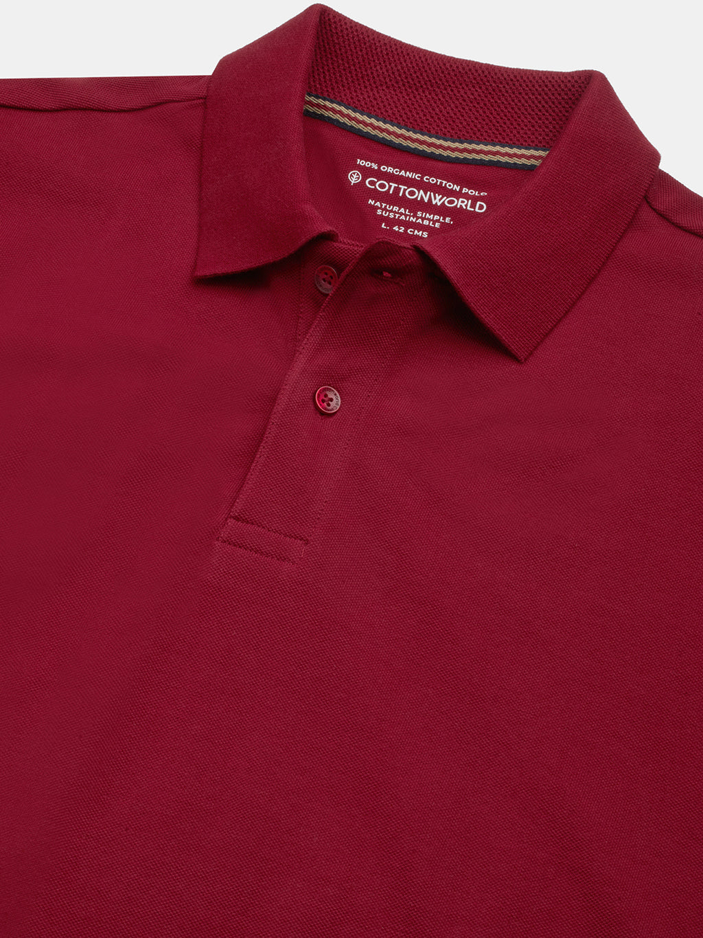 Men's Red 100% Organic Cotton Regular Fit Tshirt