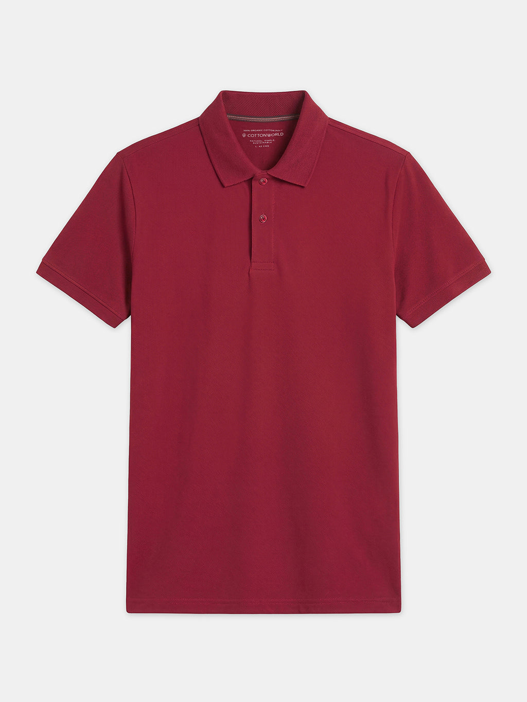Men's Red 100% Organic Cotton Regular Fit Tshirt