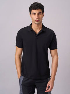 Men’s Organic Cotton Regular Fit Polo T-Shirt Black