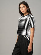 Women's Black 100% Organic Cotton Regular Fit Tshirt