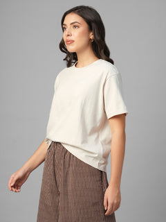 Women's Natural 100% Organic Cotton Regular Fit Tshirt