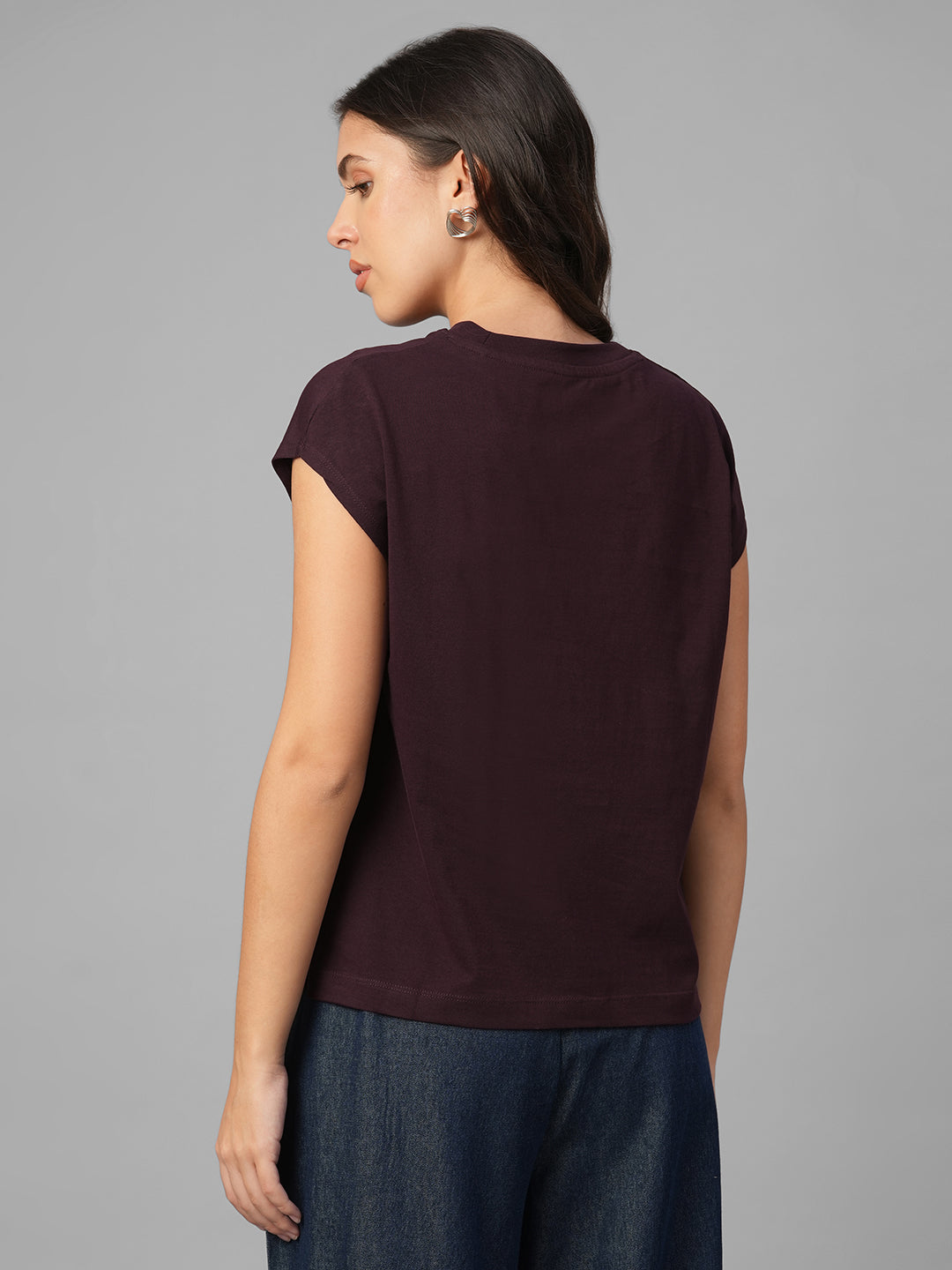 Women's Wine 100% Organic Cotton Regular Fit Tshirt