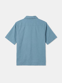 Men's Linen Cotton Regular Fit Shirt Blue