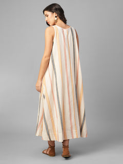 Women's Natural Linen Cotton Regular Fit Dress