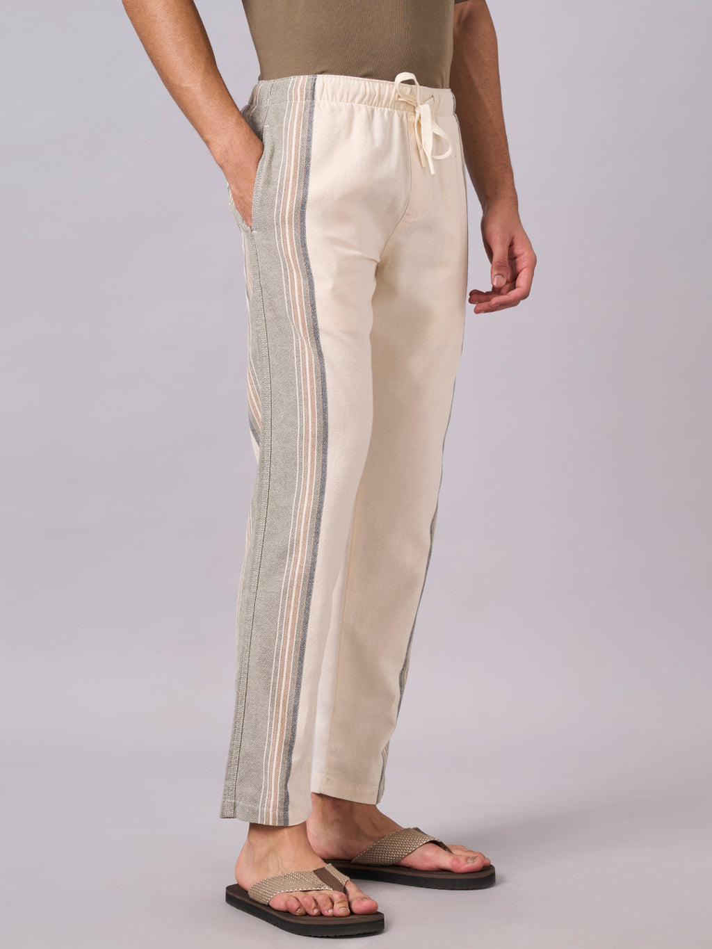 Men's Natural 100% Cotton Regular Fit Pant