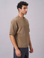Men's Khaki 100% Cotton Relax Fit Tshirt