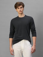Men's Grey Cotton Bamboo Elastane Regular Fit Tshirt