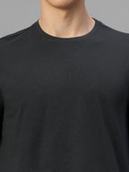 Men's Grey Cotton Bamboo Elastane Regular Fit Tshirt